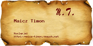 Maicz Timon névjegykártya